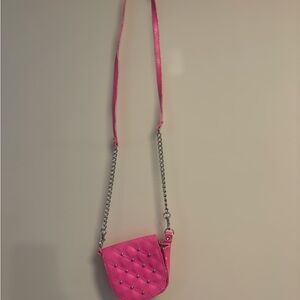 Vibrant Pink Quilted Crossbody Bag with Chain Strap